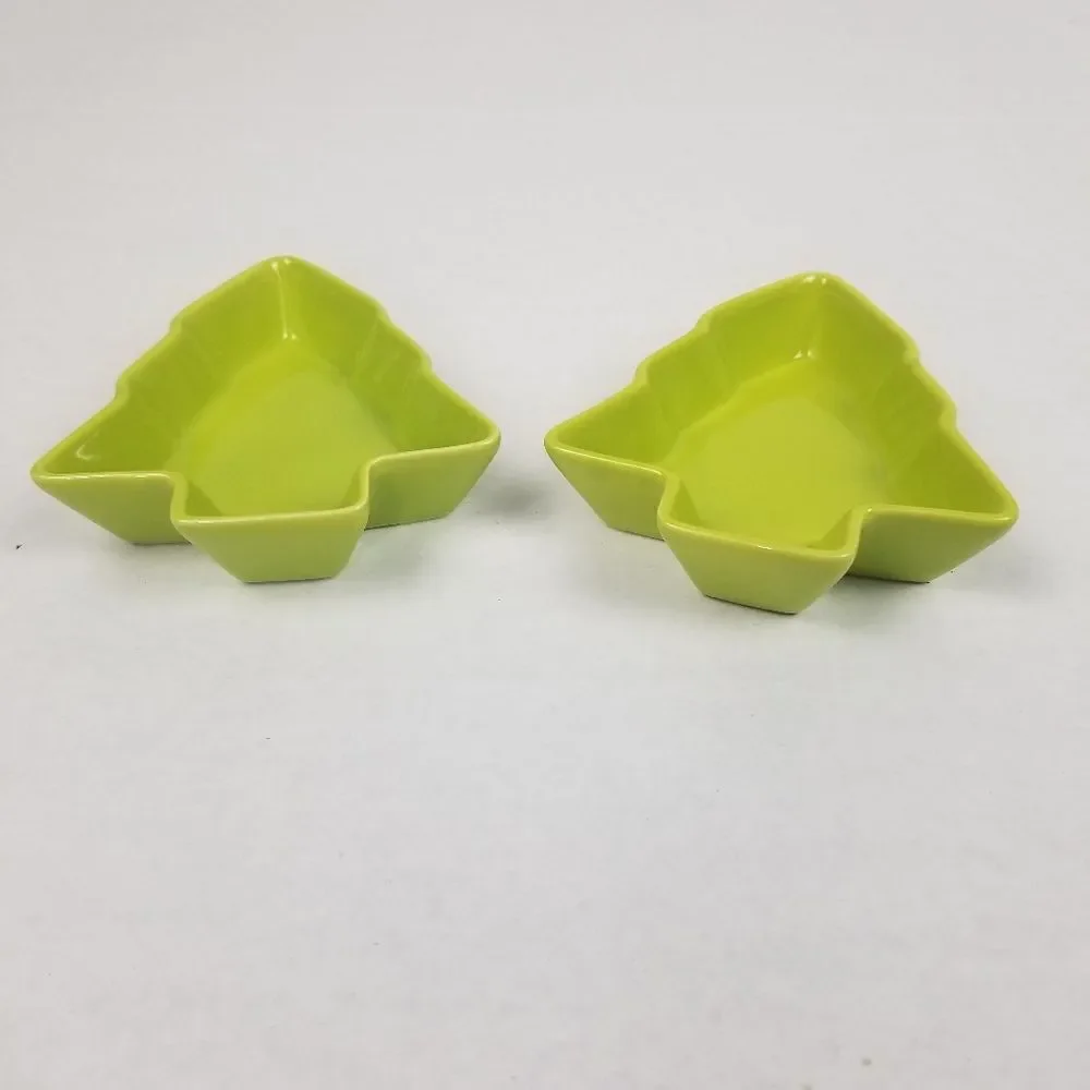 Celebrate‎ It Mini Green Christmas Tree Candy/Nut Dish Set